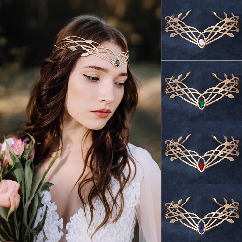 Tech Hair Accessories - الفاخرة التيجان Headbands للنساء ورقة كريستال