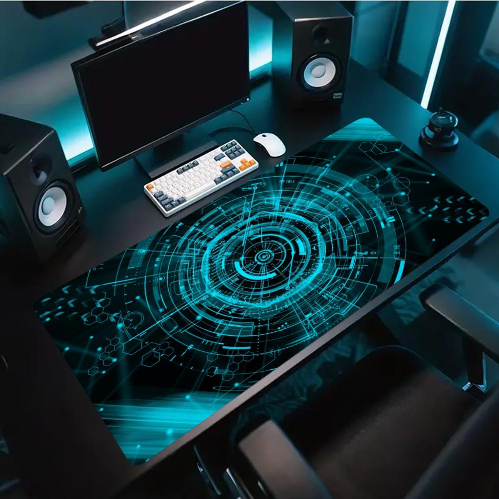 Tech Accessories For Laptop - لوحة ماوس كبيرة للألعاب بنمط الدوائر